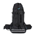 Black pet carrier backpack with top handle and black mesh side panels
